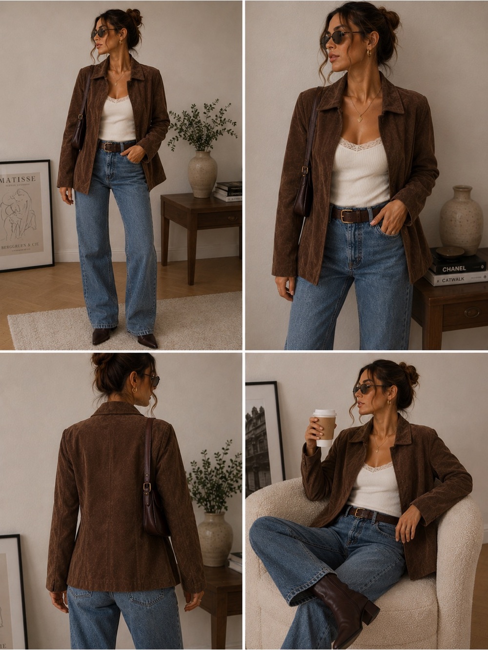 Cherokee Genuine Leather Suede Jacket S Brown Vintage 90s Y2K Western